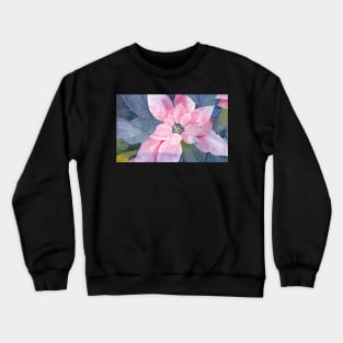 Poinsettia Watercolor Negative Painting Crewneck Sweatshirt